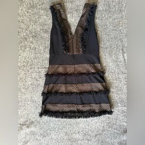 SHO by Tadashi Shoji Plunge Neck Tiered Ruffle Cocktail Dress. Worn once.